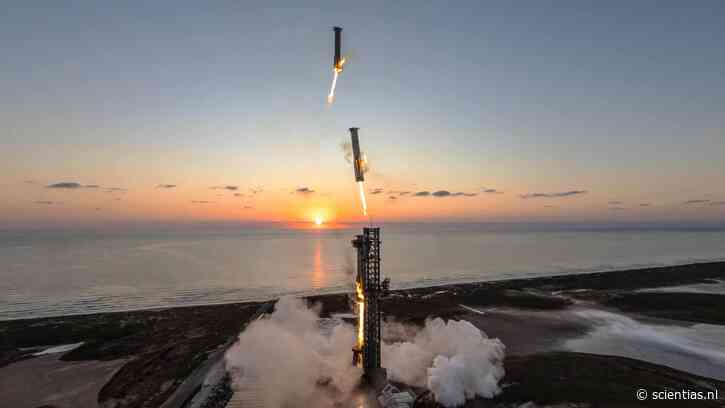Nog even nagenieten: beelden van SpaceX’s succesvolle Starship booster catch