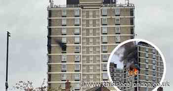 Pictures show thick black smoke billowing from Plaistow flat blaze