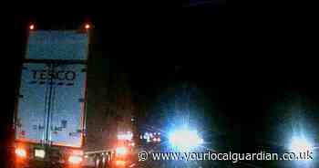 Shocking footage shows Tesco lorry explode into HUGE flames in crash on M25