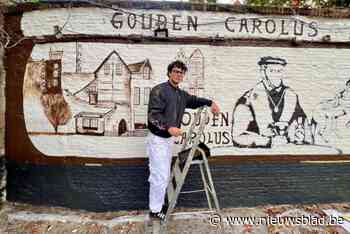 Jarenlang zat iconische reclameschildering Het Anker verstopt, maar Stijn herstelt ze in ere: “Het ziet er prachtig uit”