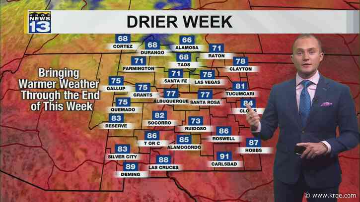 Temperatures climbing with drier weather