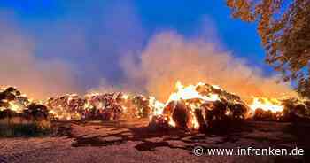 Brandstiftung im Kreis Kitzingen: Strohballen gehen in Flammen auf