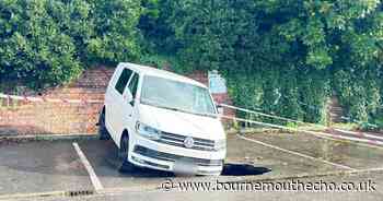 Large sinkhole opens up at Bournemouth Railway Station