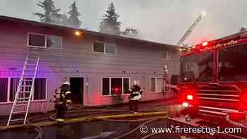 Fire through the roof at call for electrical problem in Wash. apartment