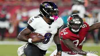 Jackson leads streaking Ravens to 41-31 victory over Buccaneers