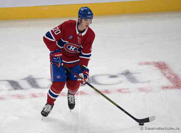 Canadiens winger Slafkovsky out for the week with upper-body injury