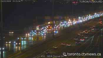 Motorcyclist critically injured in hit-and-run collision on QEW; van driver sought