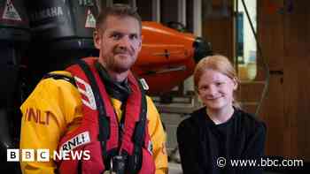 Girl who was swept out to sea thanks RNLI rescuer