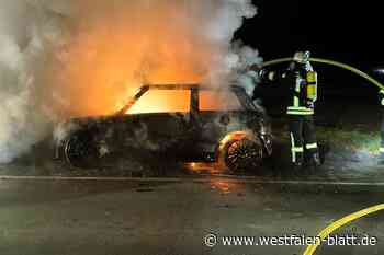 Mini Cooper brennt in Fürstenberg komplett aus