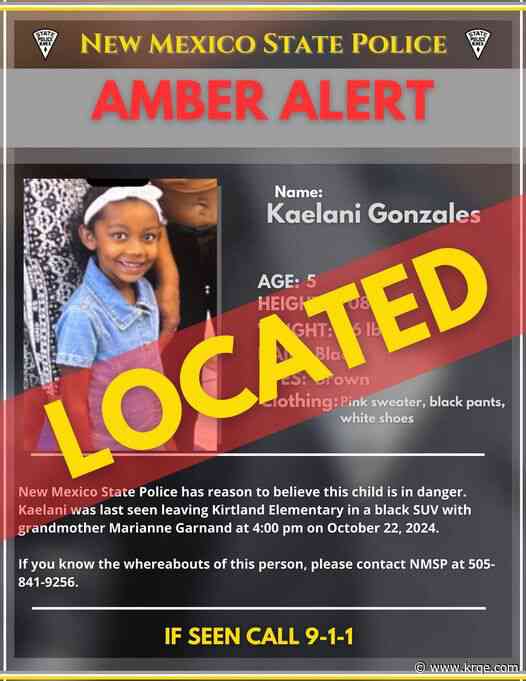 AMBER alert canceled after 5-year-old girl out of Albuquerque is found safe