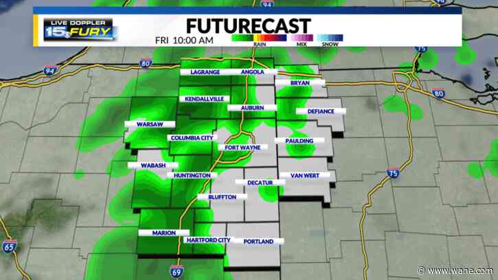 Coolest day of the week with rain on the way