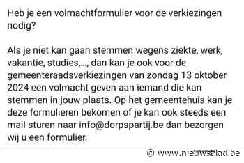 Oppositiepartij stelt zich vragen bij oproep op sociale media over volmachten: “Waarom gebruikten ze niet het neutrale mailadres?”