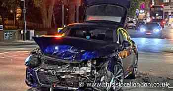 Shocking picture of smashed up car with one in hospital after Beckenham crash