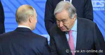 Händedruck mit Putin: Empörung über Russland-Reise von UN-Generalsekretär Guterres