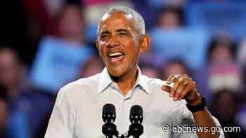 Harris, Obama campaign together for 1st time at star-studded Georgia rally