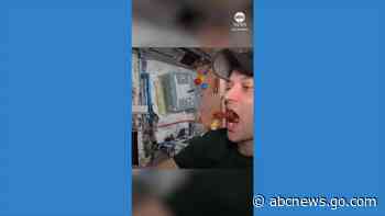 WATCH:  Astronaut shows how to eat ketchup in space