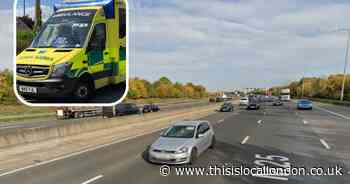 Man in his 50s fighting for life after being hit by three vehicles on M25
