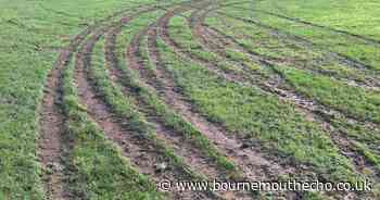 Vandals break into park and damage grass while doing doughnuts