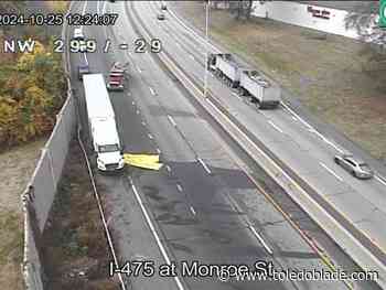 Fuel spill blocks eastbound I-475 in West Toledo