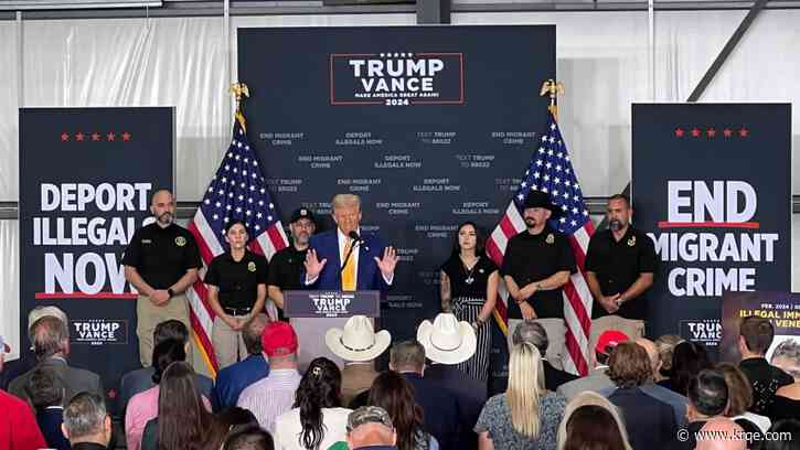 Former President Trump arrives in Austin, holds press conference