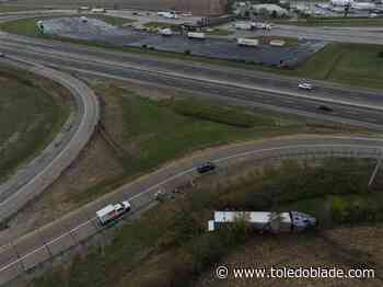 Truck overturns in crash at turnpike's I-280 exit