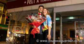Love at flat white! London couple celebrate anniversary at Pret where they met