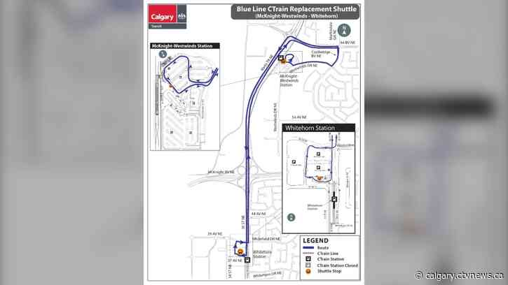 C-Train disruptions for weekend maintenance and repair on red and blue lines
