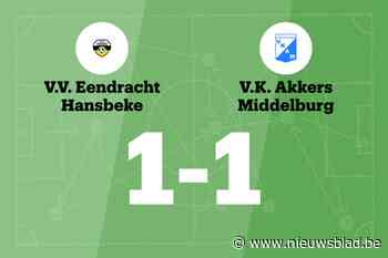 Devreese redt punt voor Eendracht Hansbeke B tegen VK Akkers Middelburg
