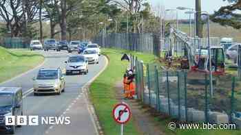 Security fencing around naval airbase replaced