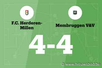 Herderen-Millen sleept gelijkspel uit de brand in de thuiswedstrijd tegen Membruggen