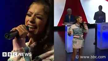 Singer apologises after swearing on live TV during US anthem