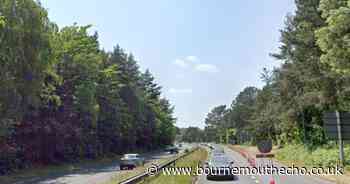 Road blocked after overturned car on A338