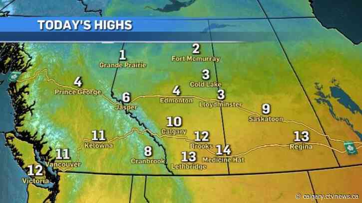 Monday will be Calgary's warmest day of the week