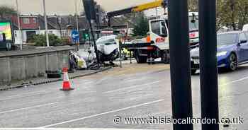 Major road CLOSED due to crash in Walthamstow