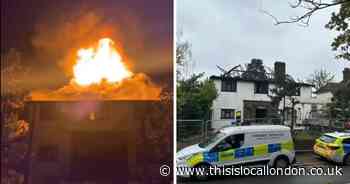 Shocking footage shows Bromley roof alight moments it was destroyed