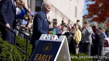 Biden casts his 2024 ballot in Delaware, calls Trump NYC rally 'embarrassing'
