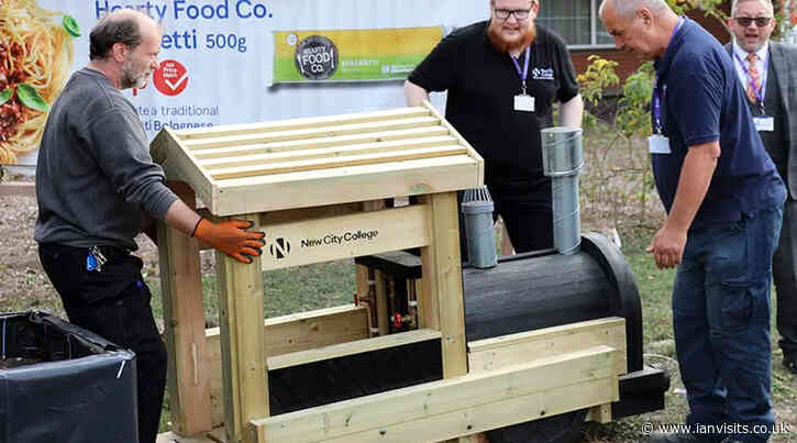 New wooden train built by Rainham students arrives at Tesco store
