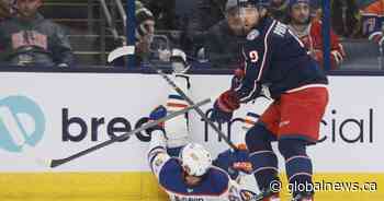 Blue Jackets crush Oilers 6-1, McDavid leaves game with injury
