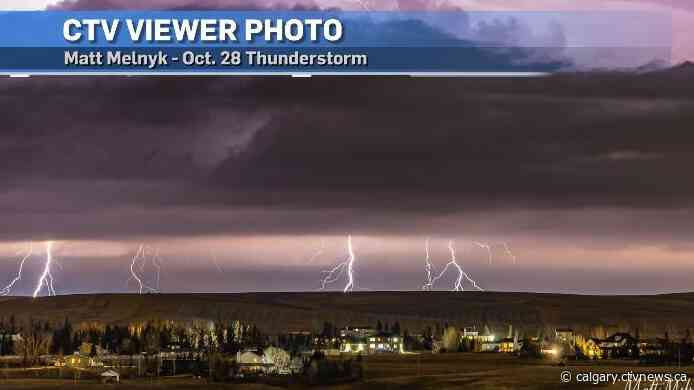 Unusual late season severe thunderstorm rolls through Alberta
