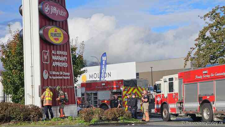 Chilliwack firefighters tackle suspicious fire at business behind Best Buy