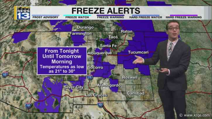 Below-freezing mornings & mostly dry