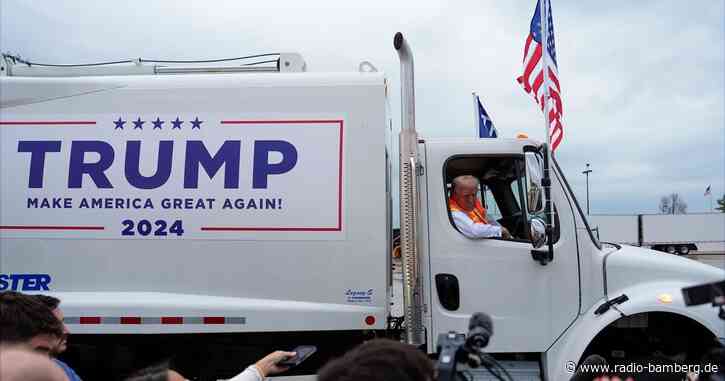 Nach «Müll»-Kontroverse: Trump spricht aus Müllwagen