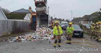 Firefighters extinguish large bin lorry fire in Swanage
