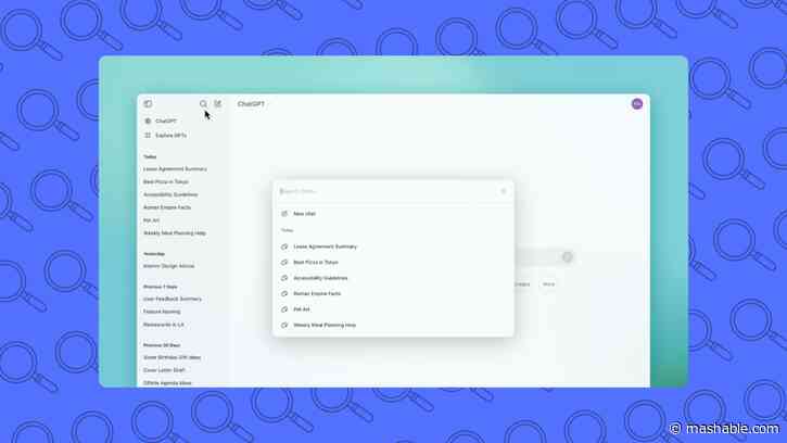 ChatGPT now lets you search old chats in the web app