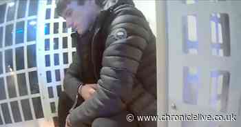 See knife killer Logan MacPhail's chilling reaction as he is arrested for stabbing ex-girlfriend Holly Newton