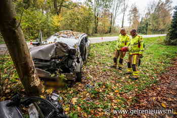 Auto botst tegen boom, bestuurder zwaargewond
