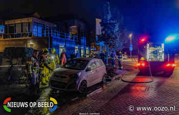 Scooter in brand aan de Oranjelaan in Waddinxveen