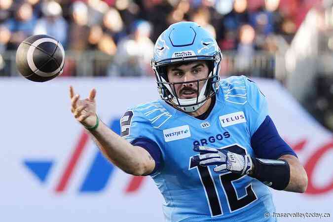 Kelly throws four TDs, Argonauts return to East final with 58-38 win over Redblacks