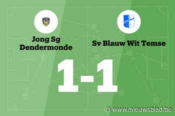 Jong SG Dendermonde speelt gelijk tegen SV Blauw Wit Temse