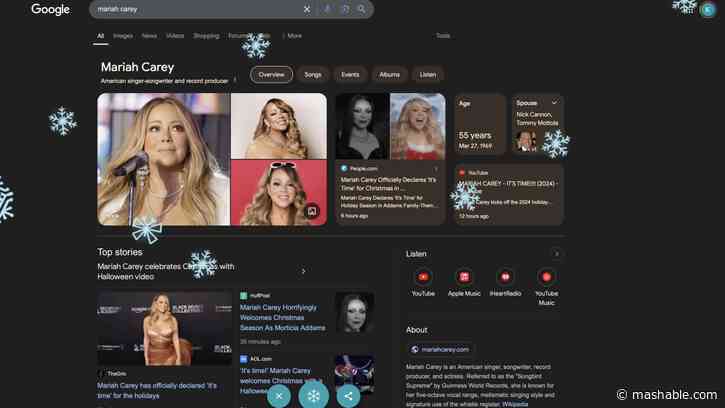 Google ‘Mariah Carey’ for a holiday-themed surprise